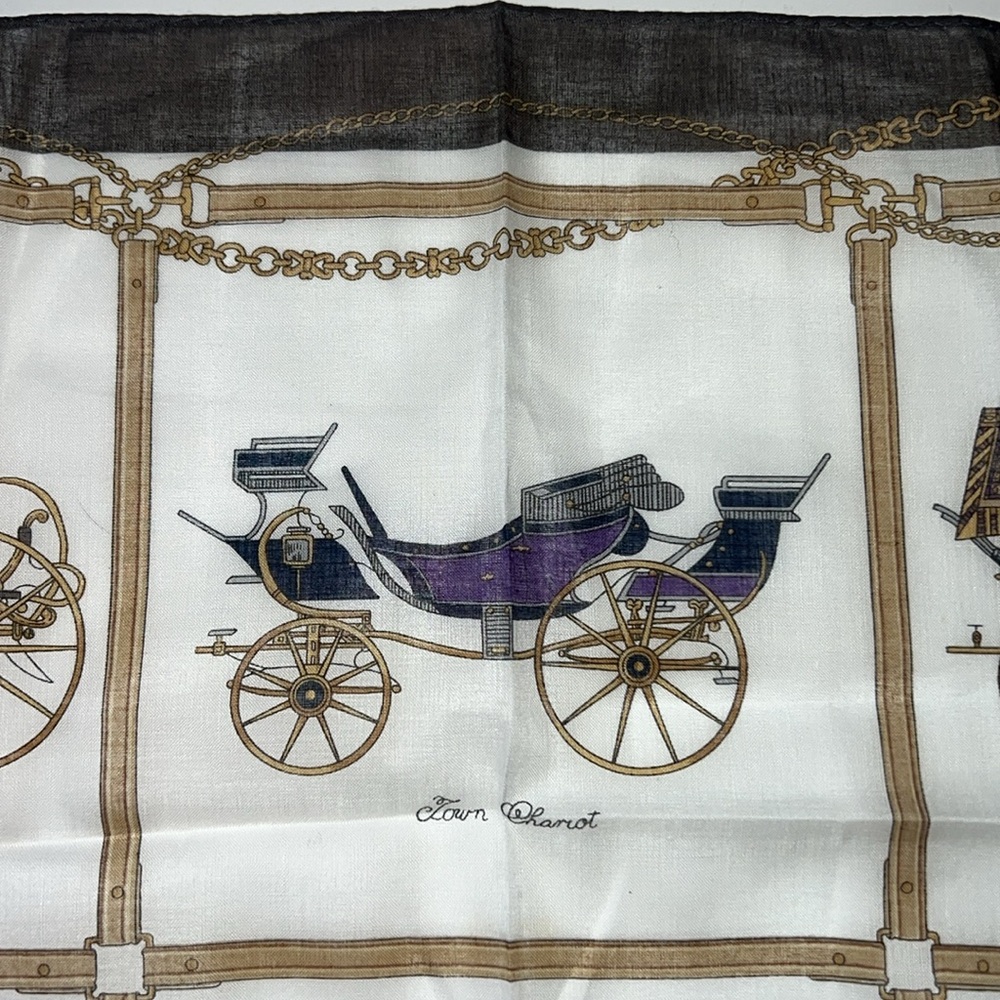 CELINE scarf square horse and carriages and chariots - Picture 8 of 17